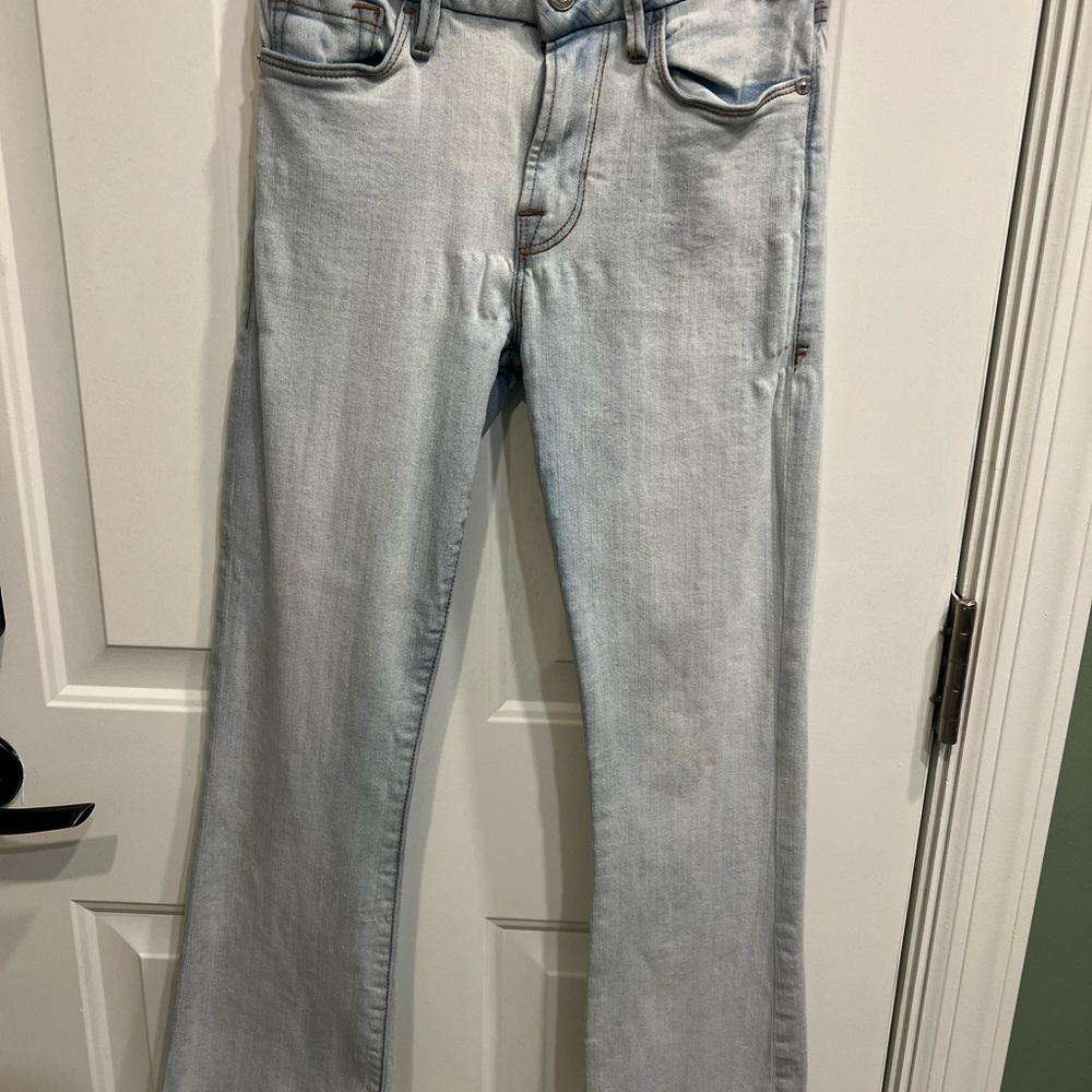 Frame Denim Light Wash Flare le crop mini boot style Jeans